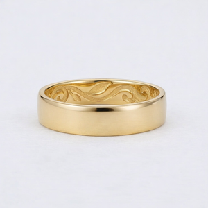 Moss Trace | Inner Engraved Moss Agate Men's Wedding Band.