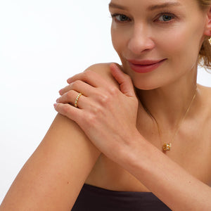 Heart-Shaped Gold Stacking Ring