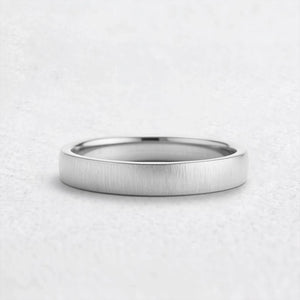 Modern Edge | Brushed Matte Minimalist Wedding Band.