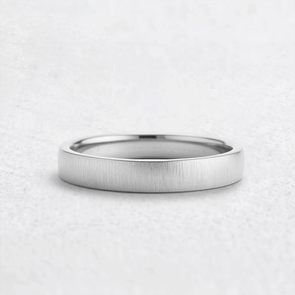 Modern Edge | Brushed Matte Minimalist Wedding Band.