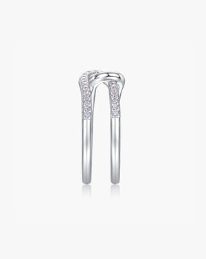 Vertice Lock Argent Silver Moissanite Ring