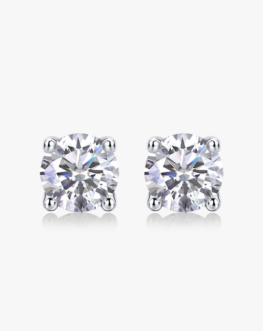 Round 4 Claw Sparkle Solitaire Stud Earrings