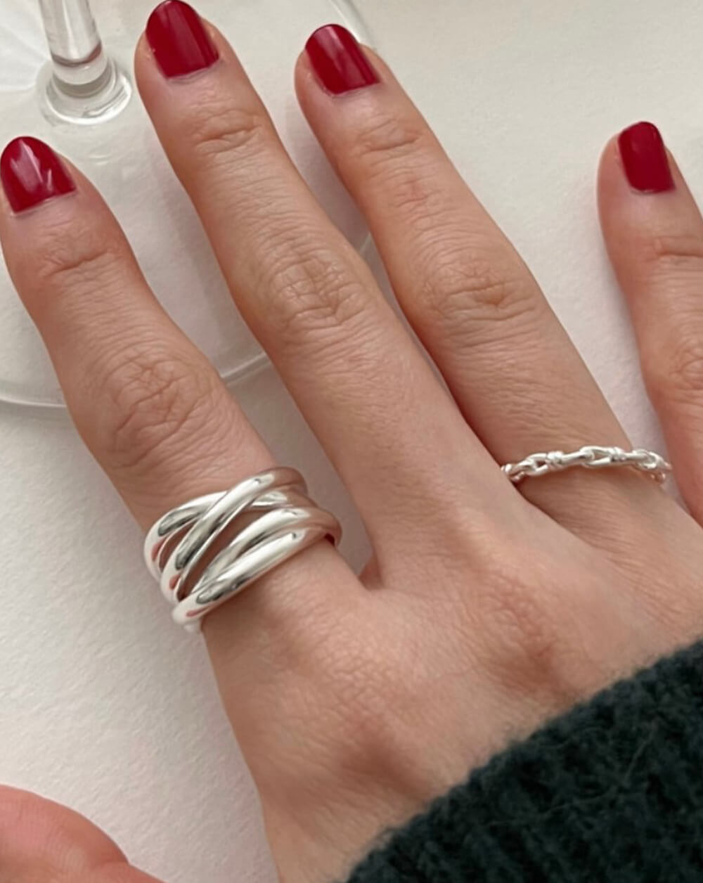 Minimalist Twist Gold Chunky Ring