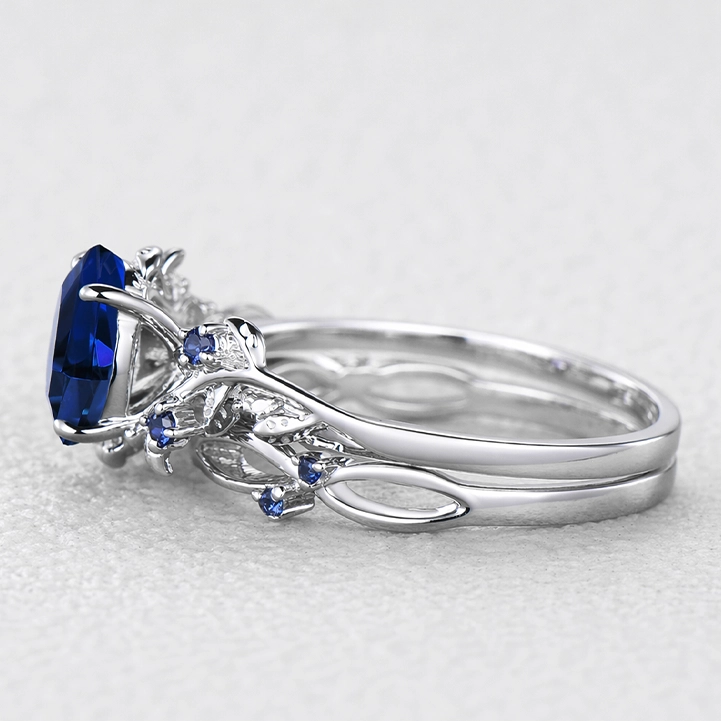 Iris’s Vine | Art Deco Blue Sapphire Bridal Set 2pcs.