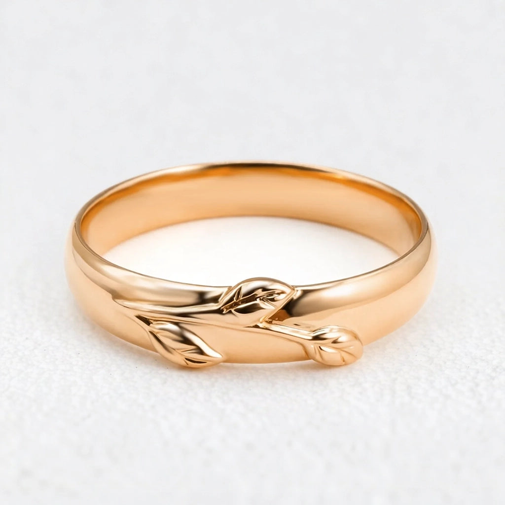 Zinnia’s Meadow | Oval Cut Moss Agate Leafy Gold Couple Ring Set 3pcs.