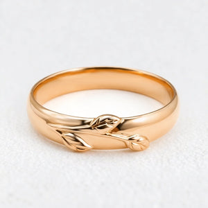 Zinnia’s Meadow | Oval Cut Moss Agate Leafy Gold Couple Ring Set 3pcs.