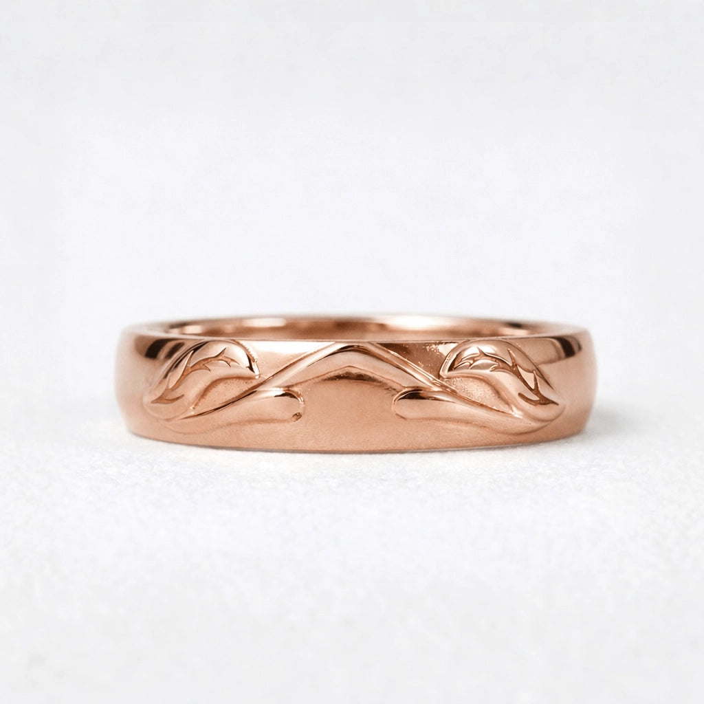 Ivy’s Spark | Diamond Leaf Wedding Band.