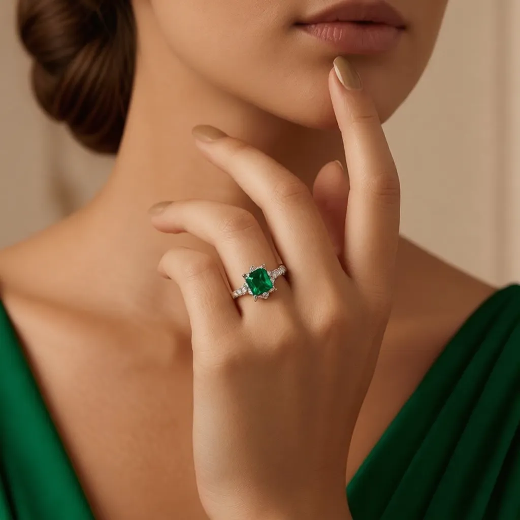 Aurora‘s Arbor | Princess Cut Green Sapphire Ring.
