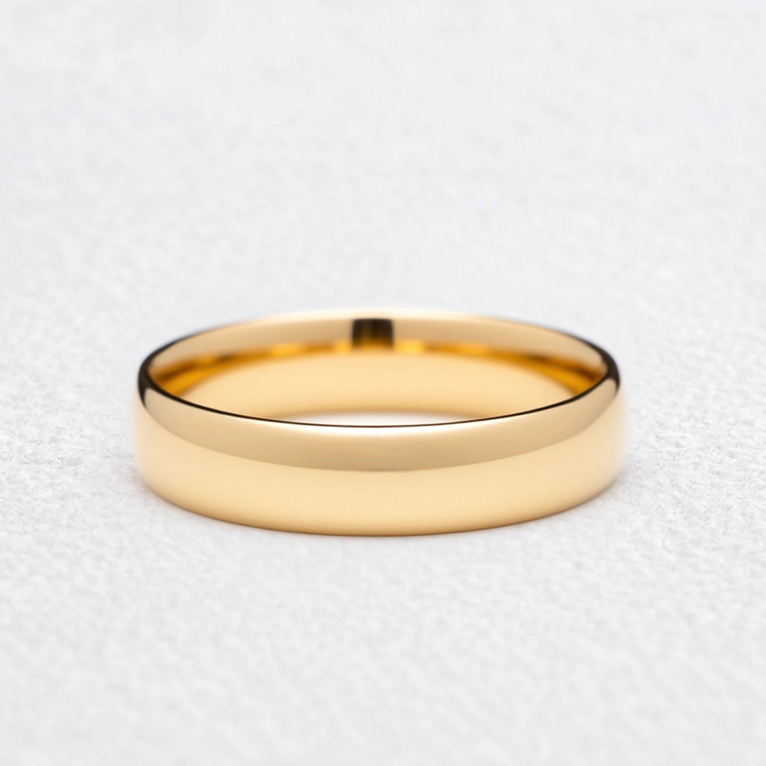 Mirror Arc | 5MM Classic Polished Gold Men's Wedding Band.