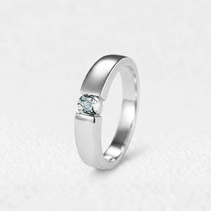 One Stone Duo | Round Moss Agate Couple Ring Set 2pcs.
