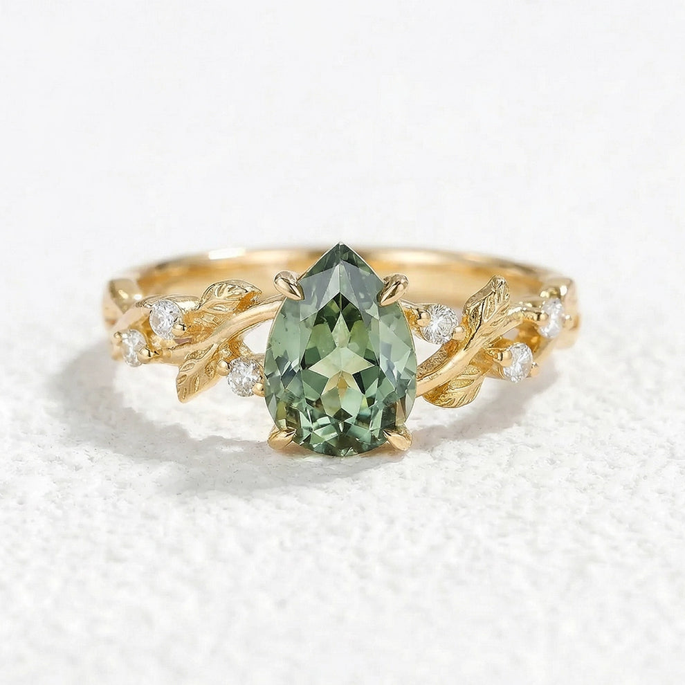 Sylvie’s Keepsake | Green Sapphire Vine Engagement Ring.