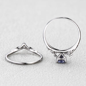 Iris’s Vine | Vintage Pear Alexandrite & Moonstone Bridal Set 2pcs.