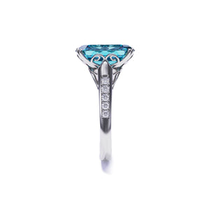 Aqua Dream 5CT Emerald-Cut Blue Gemstone Ring