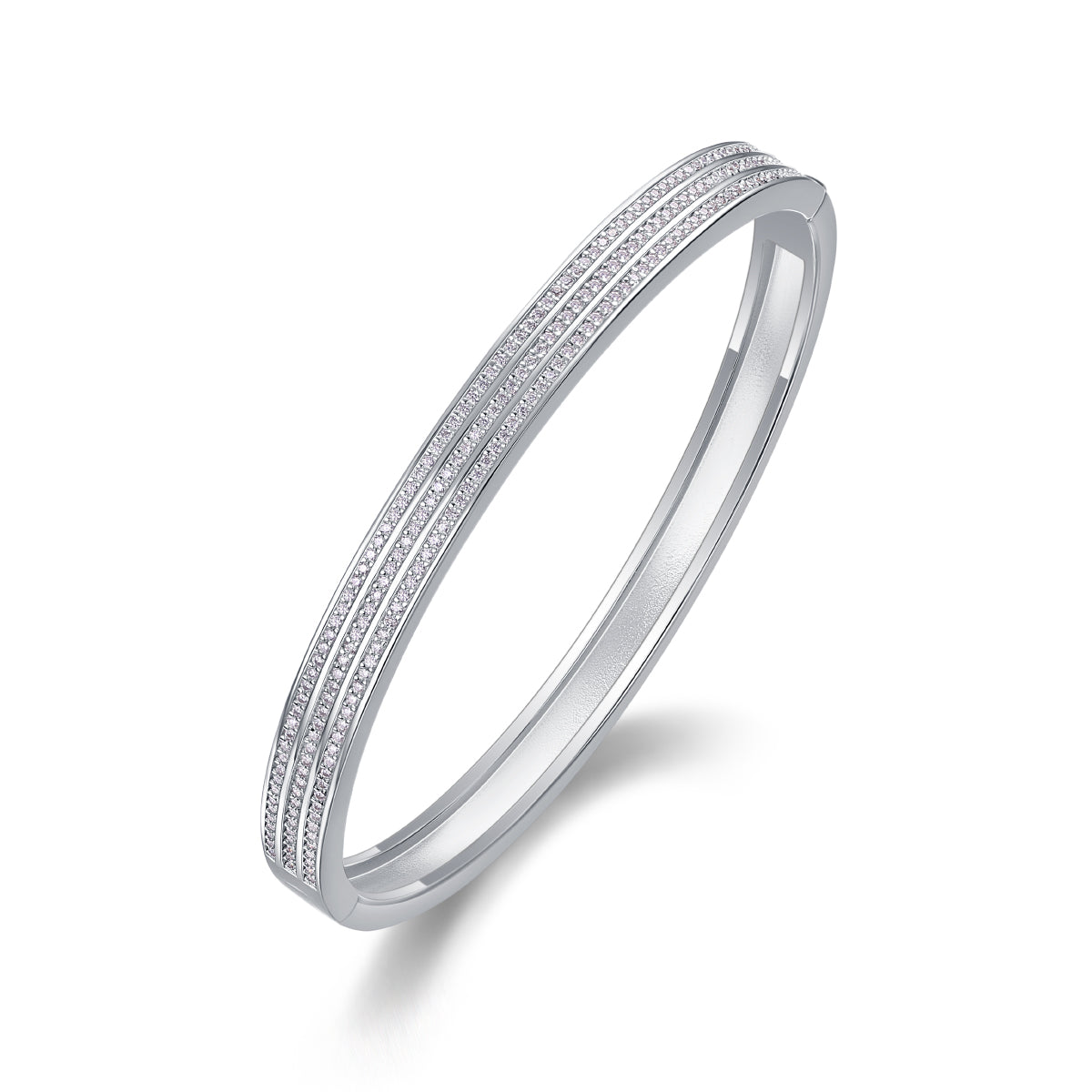 Triple Row Glimmer Pave Bangle Bracelet - Stellaradorn