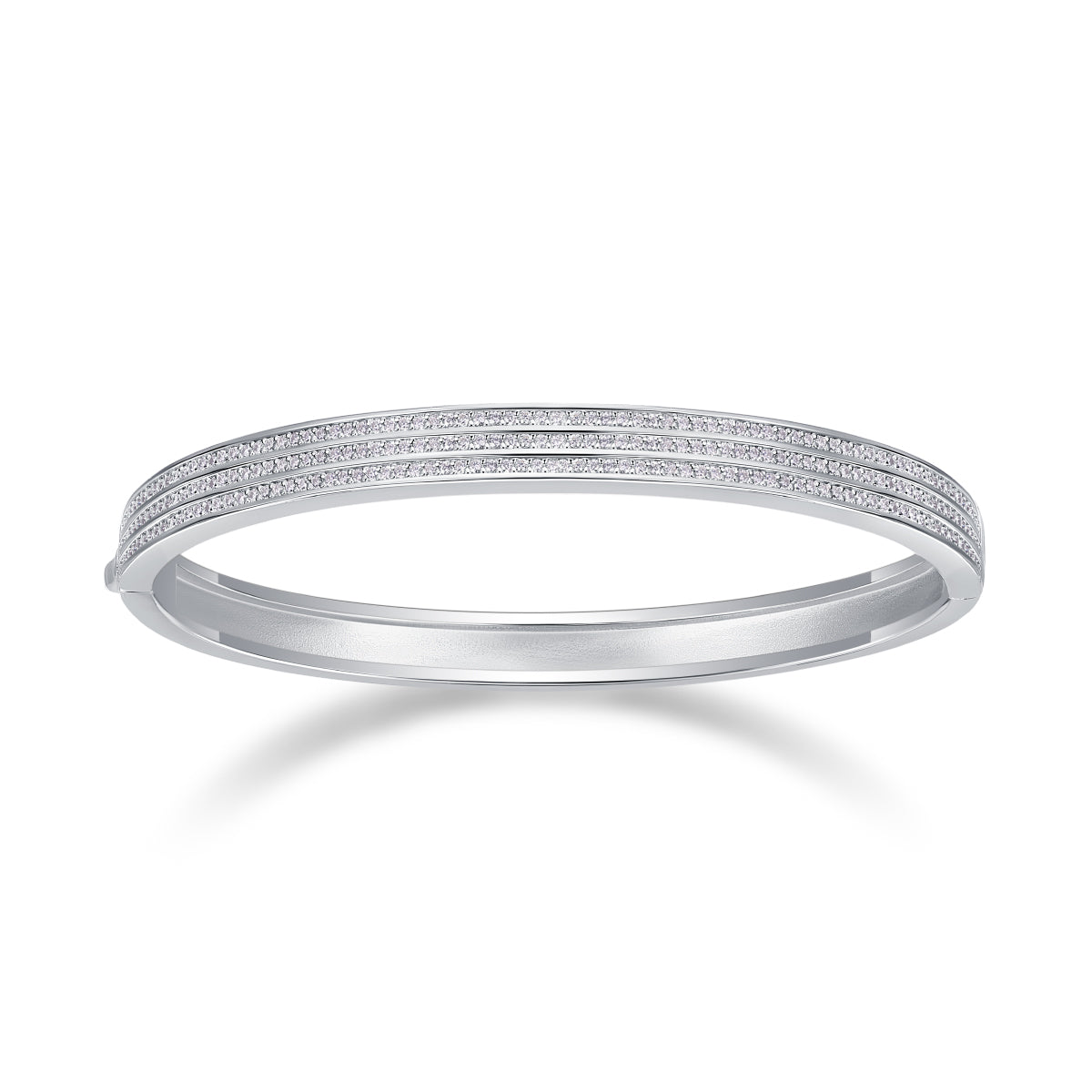 Triple Row Glimmer Pave Bangle Bracelet - Stellaradorn