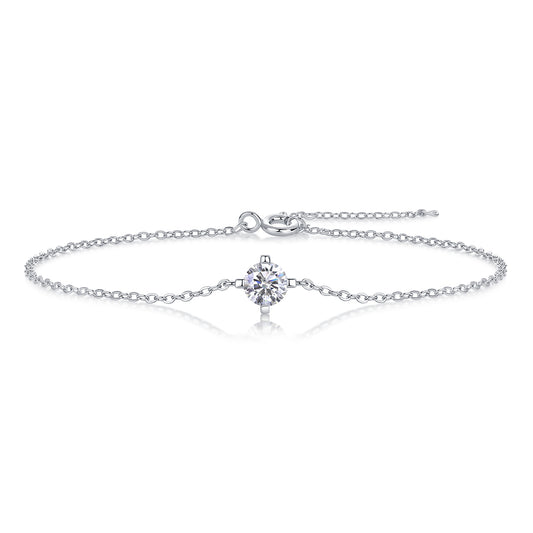 Dainty Round Brilliant Solitaire Bracelet - Stellaradorn