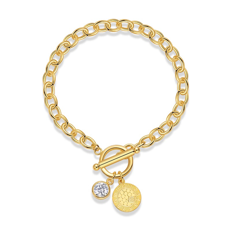 Elegant Charm Toggle Gold Bracelet - Stellaradorn