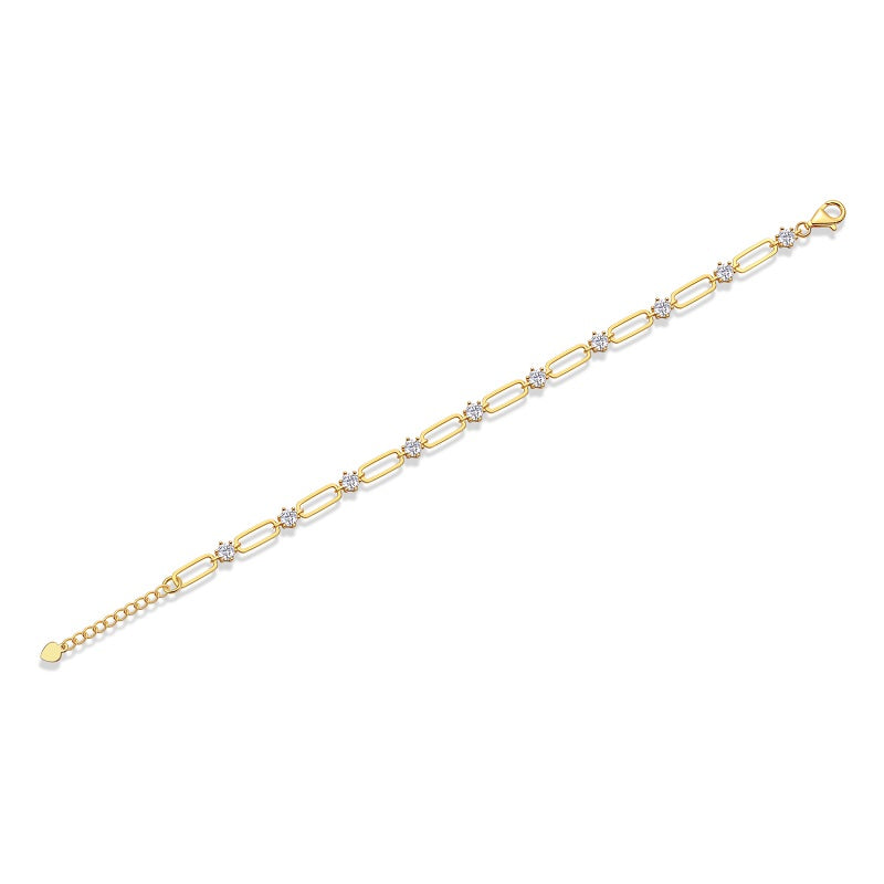 Radiant Floral Gold Link Bracelet - Stellaradorn