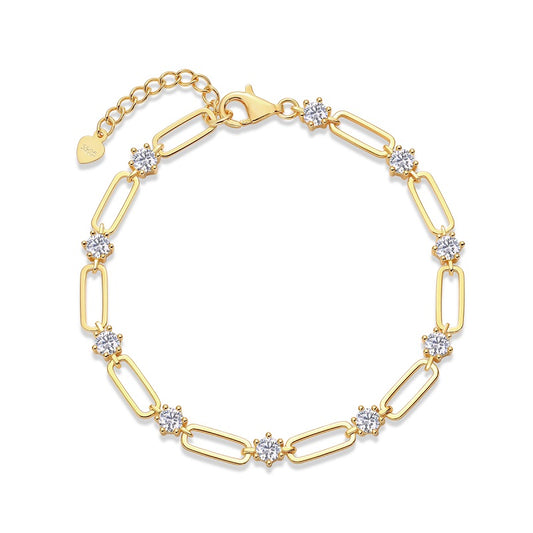 Radiant Floral Gold Link Bracelet - Stellaradorn