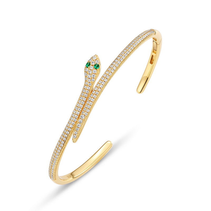 Sleek Snake Eterinty Gold Bracelet - Stellaradorn