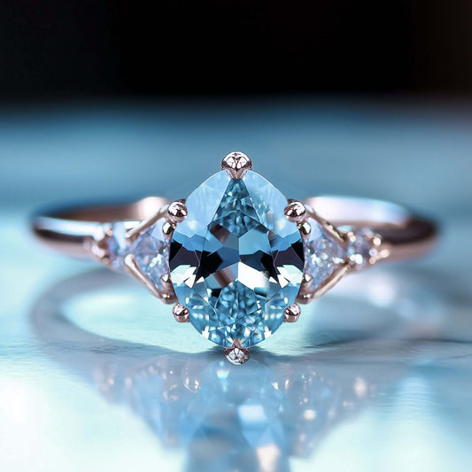 Aurora Belle 2CT Oval Cut Blue Gemstone Ring