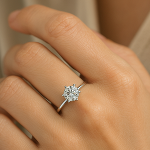 Classic Round Cut Moissanite Ring.