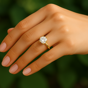Classic Round Cut Moissanite Ring.