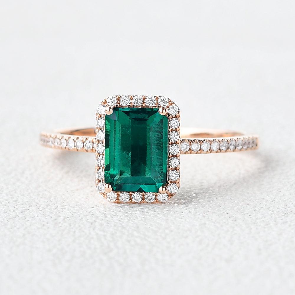 Vera's Grace | Vintage Emerald & Moissanite Ring.
