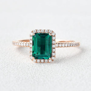 Vera's Grace | Vintage Emerald & Moissanite Ring.