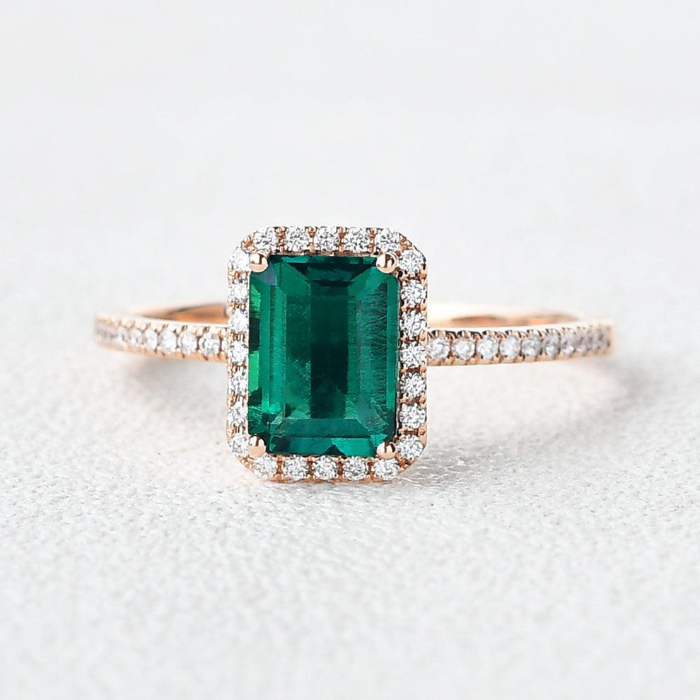 Vera's Grace | Vintage Emerald & Moissanite Ring.