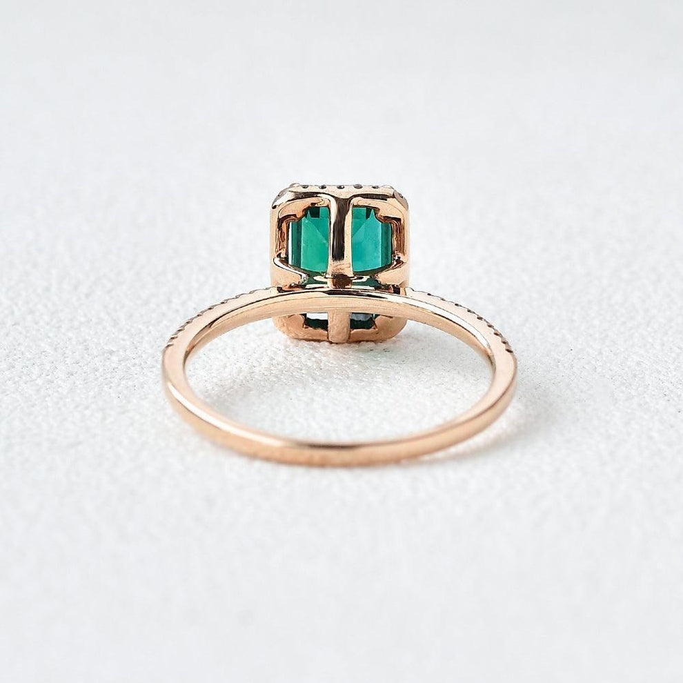 Vera's Grace | Vintage Emerald & Moissanite Ring.