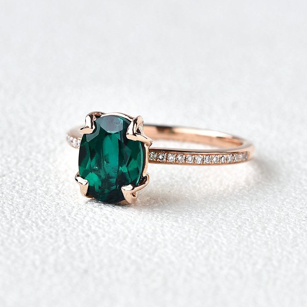 Vera's Grace | Vintage Oval Cut Natural Emerald Ring.