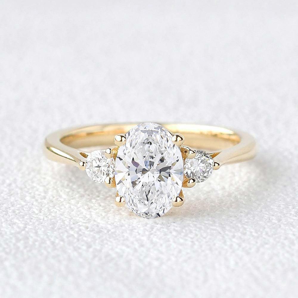 Classic Oval Three Stone Lab-Grown Diamond Ring.
