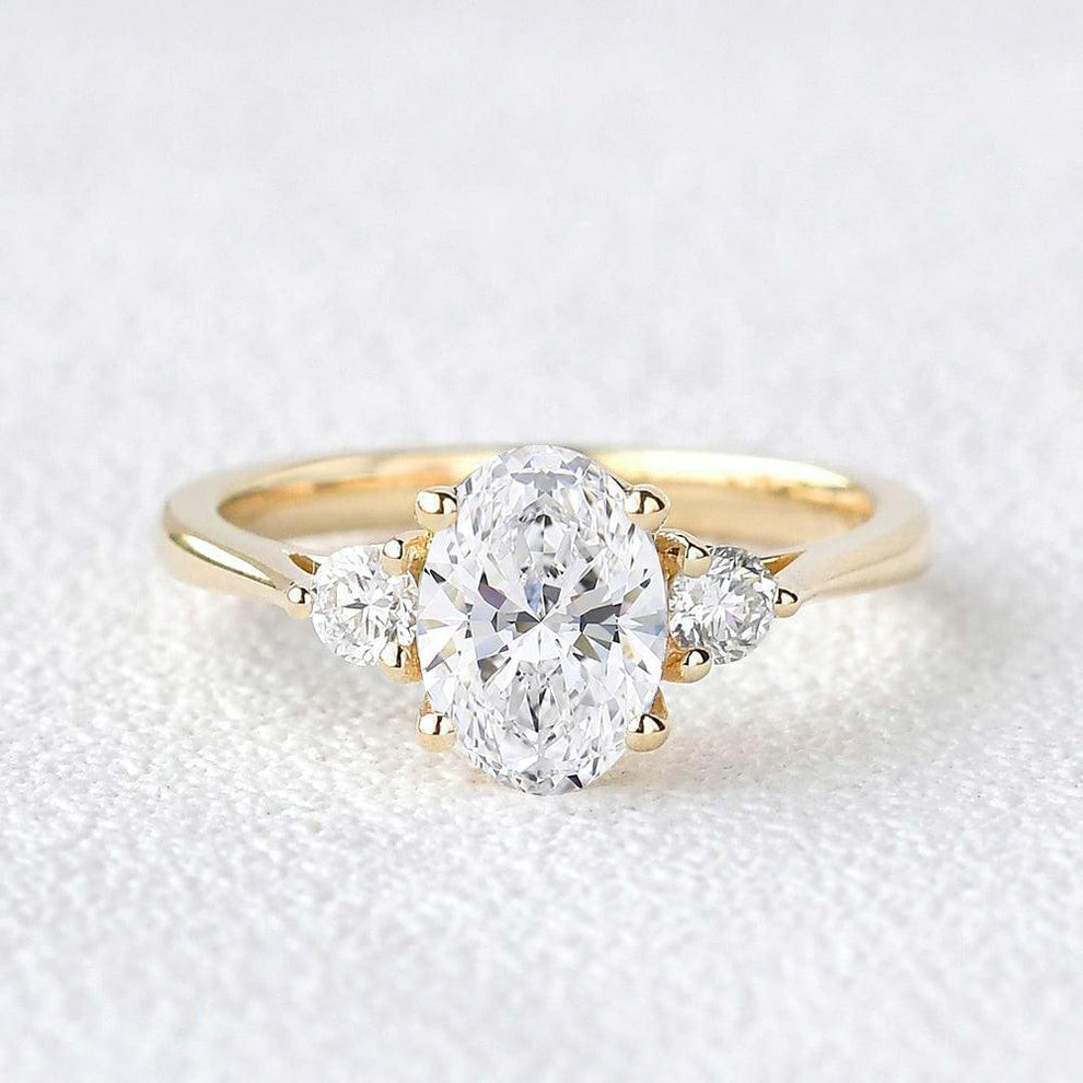 Classic Oval Three Stone Lab-Grown Diamond Ring.
