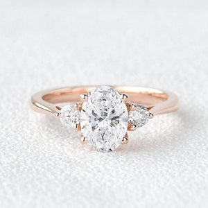 Classic Oval Three Stone Lab-Grown Diamond Ring.