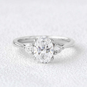 Classic Oval Three Stone Lab-Grown Diamond Ring.