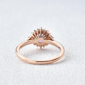Sunflower Opal & Moissanite Rose Gold Ring.