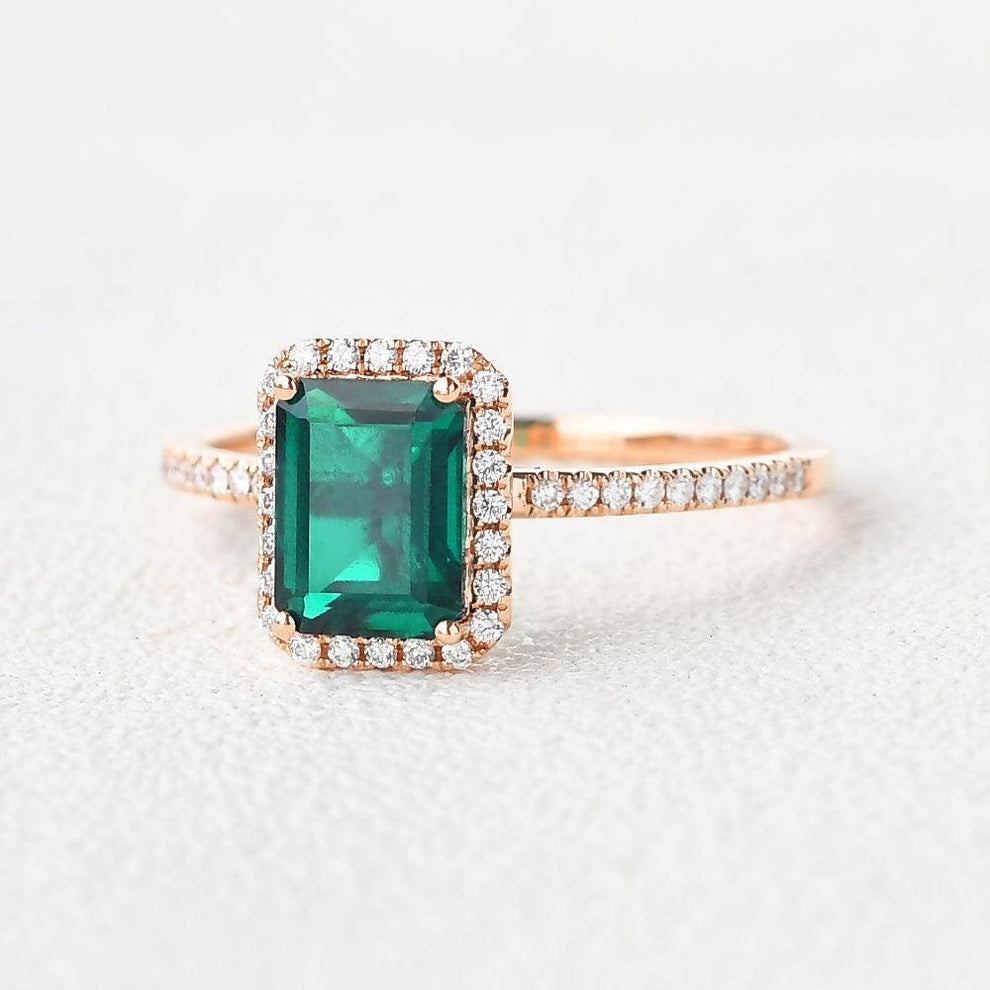 Vera's Grace | Vintage Emerald & Moissanite Ring.