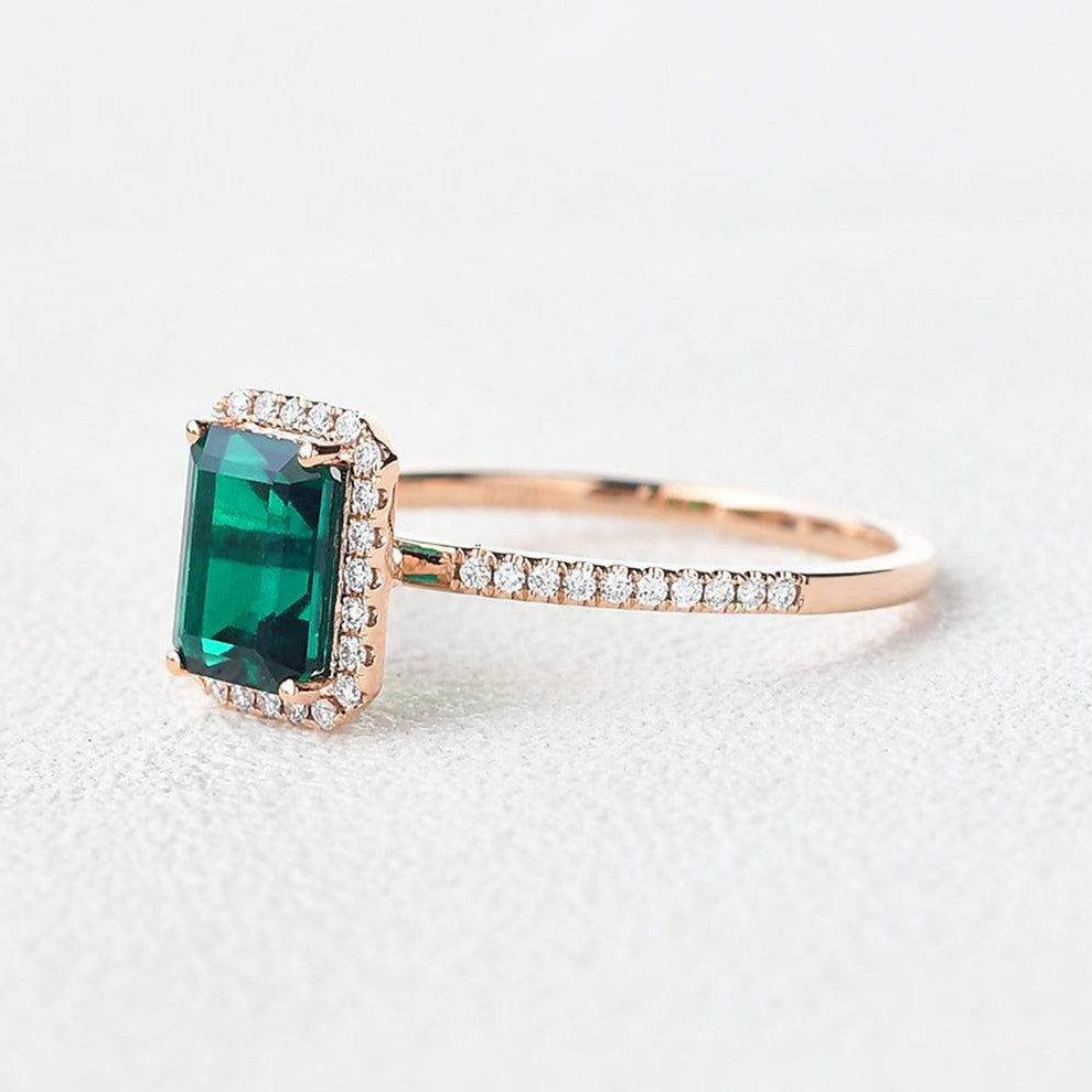 Vera's Grace | Vintage Emerald & Moissanite Ring.