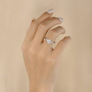 Stylist Pear Shaped Moissanite Rose Gold Ring