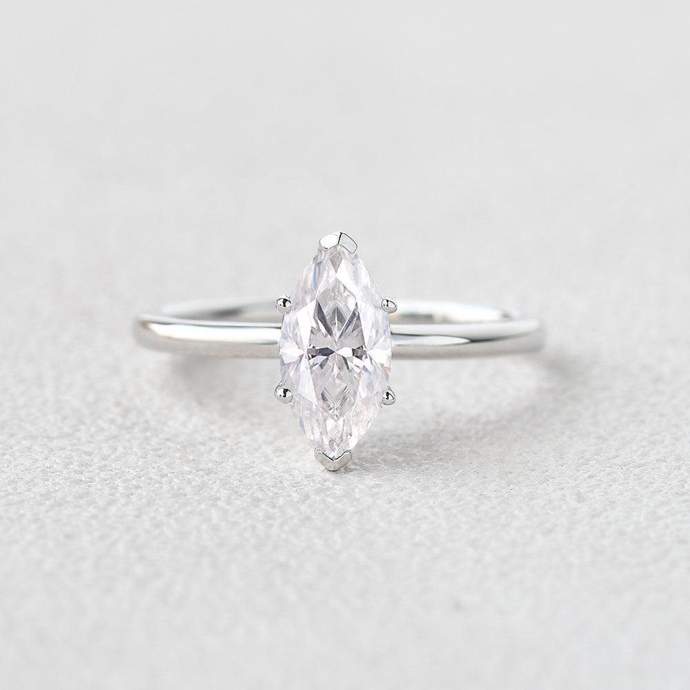 Grace’s Classic | 1.0CT Marquise Diamond Solitaire Engagement Ring.