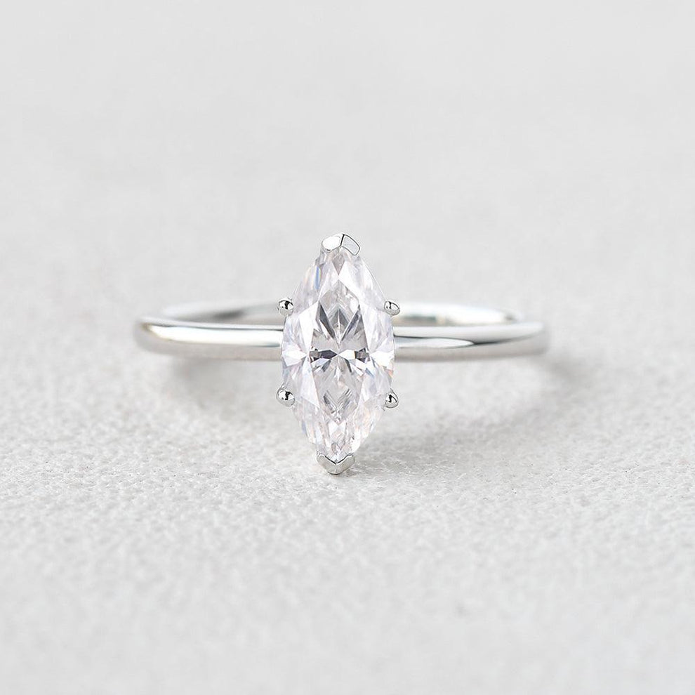 Grace’s Classic | 1.0CT Marquise Diamond Solitaire Engagement Ring.