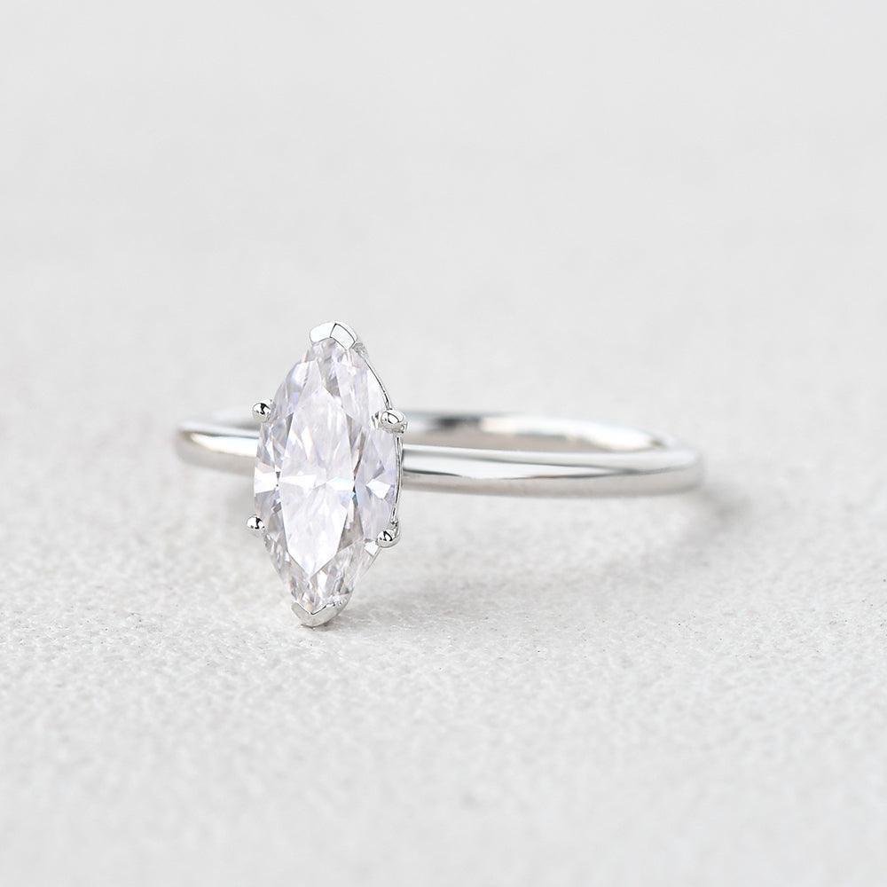 Grace’s Classic | 1.0CT Marquise Diamond Solitaire Engagement Ring.