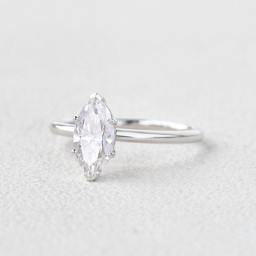 Grace’s Classic | 1.0CT Marquise Diamond Solitaire Engagement Ring.