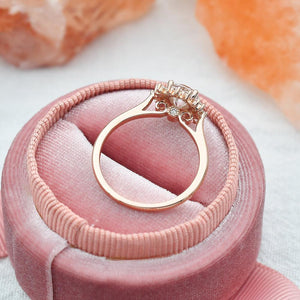 Sunflower Moissanite Halo Yellow Gold Inspired Ring.