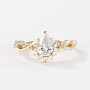 Barbara’s Grove | Pear Moss Agate Infinity Engagement Ring
