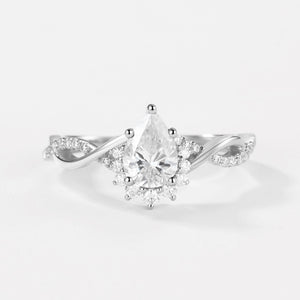 Barbara’s Grove | Pear Moss Agate Infinity Engagement Ring