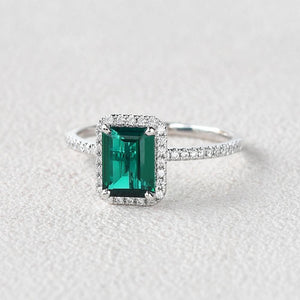 Vera's Grace | Vintage Emerald & Moissanite Ring.