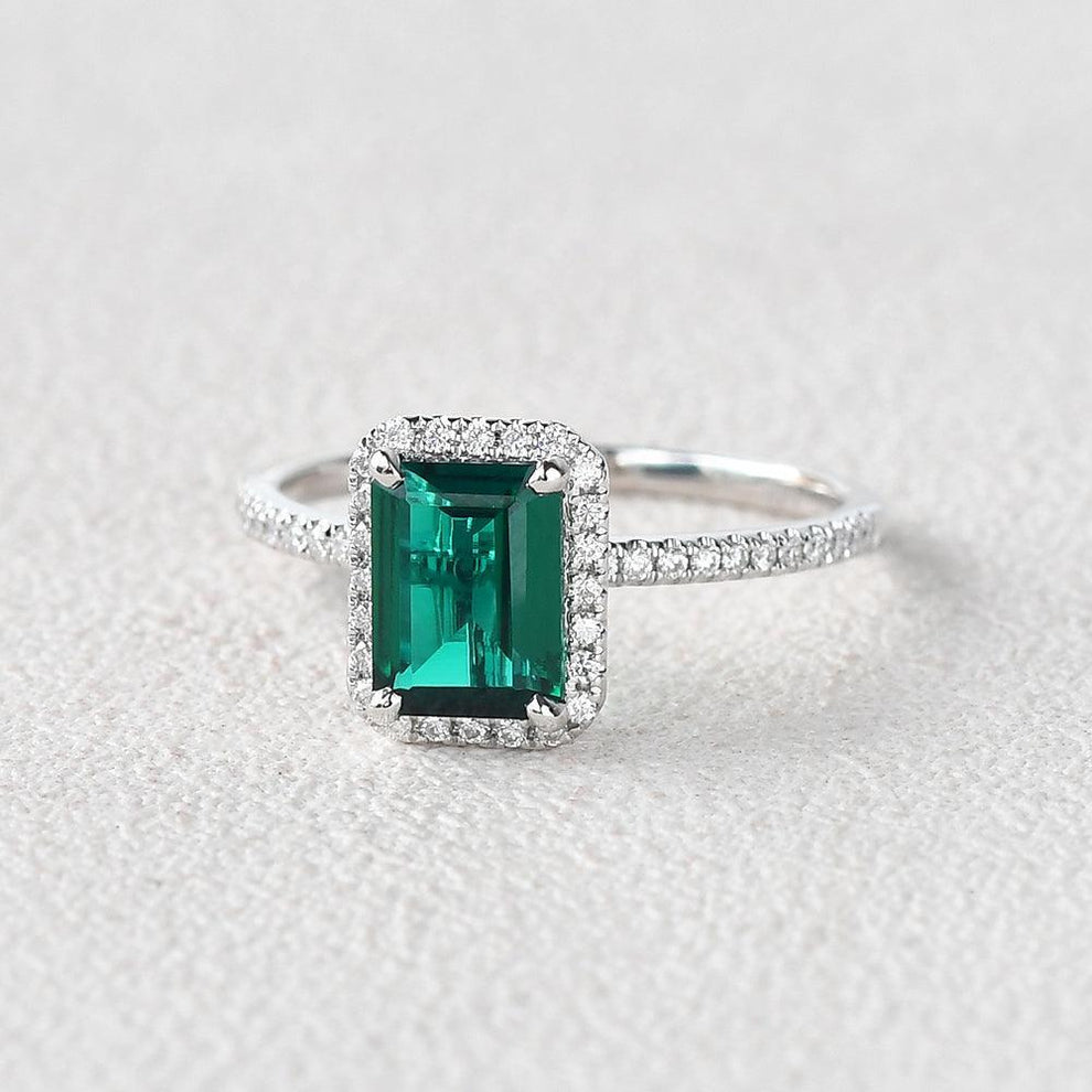 Vera's Grace | Vintage Emerald & Moissanite Ring.