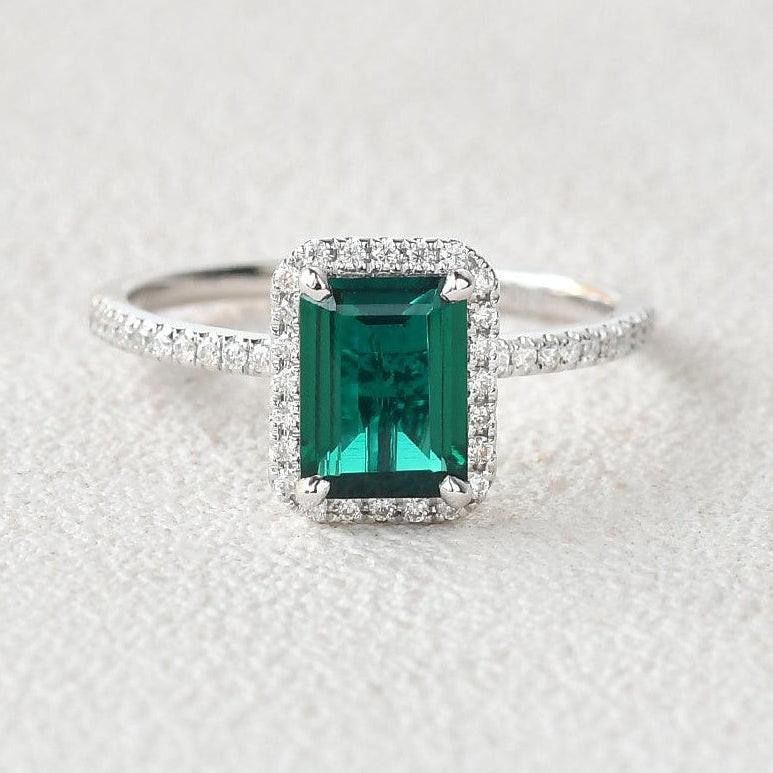 Vera's Grace | Vintage Emerald & Moissanite Ring.